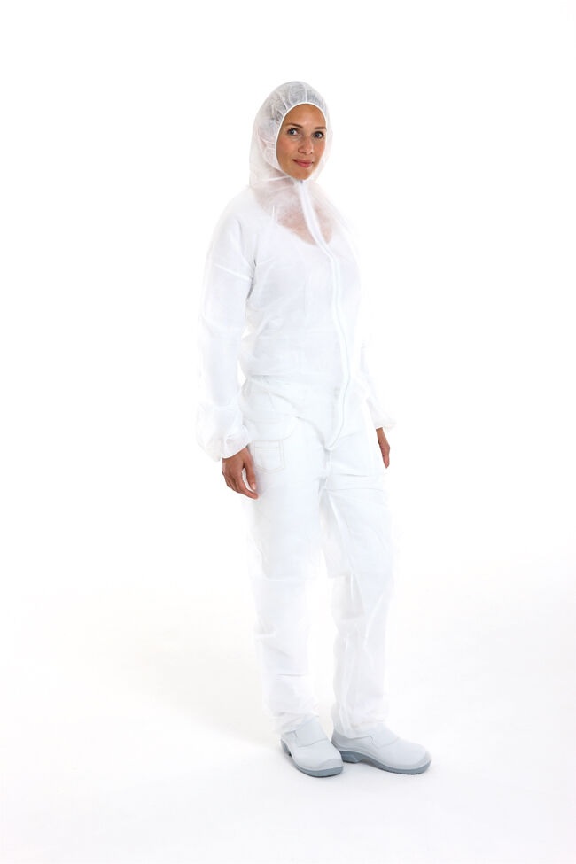 Coverall XL Non Woven PP 30gr lightweight ritssluiting wit