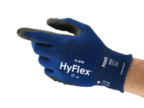 Ansell HyFlex 11-816 dunne ergonomische werkhandschoen blauw/zwart