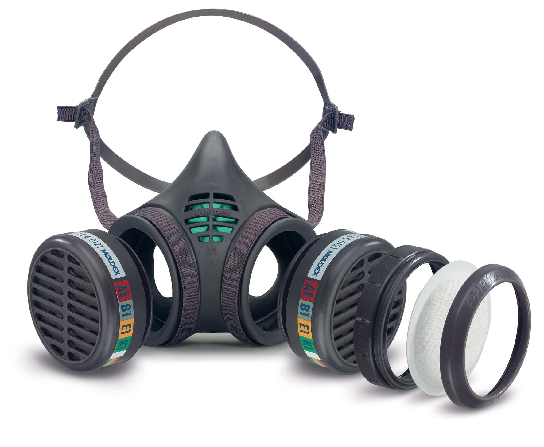 Moldex 8000 serie halfgelaatmasker met EN148-1 aanlsuiting