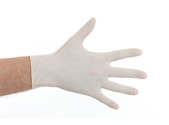 Latex handschoen wit poedervrij (diverse maten, 1000 handschoen overdoos)