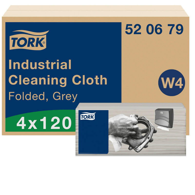 Tork Industriële 1-laags Reinigingsdoek non-woven grijs 4x120 vel