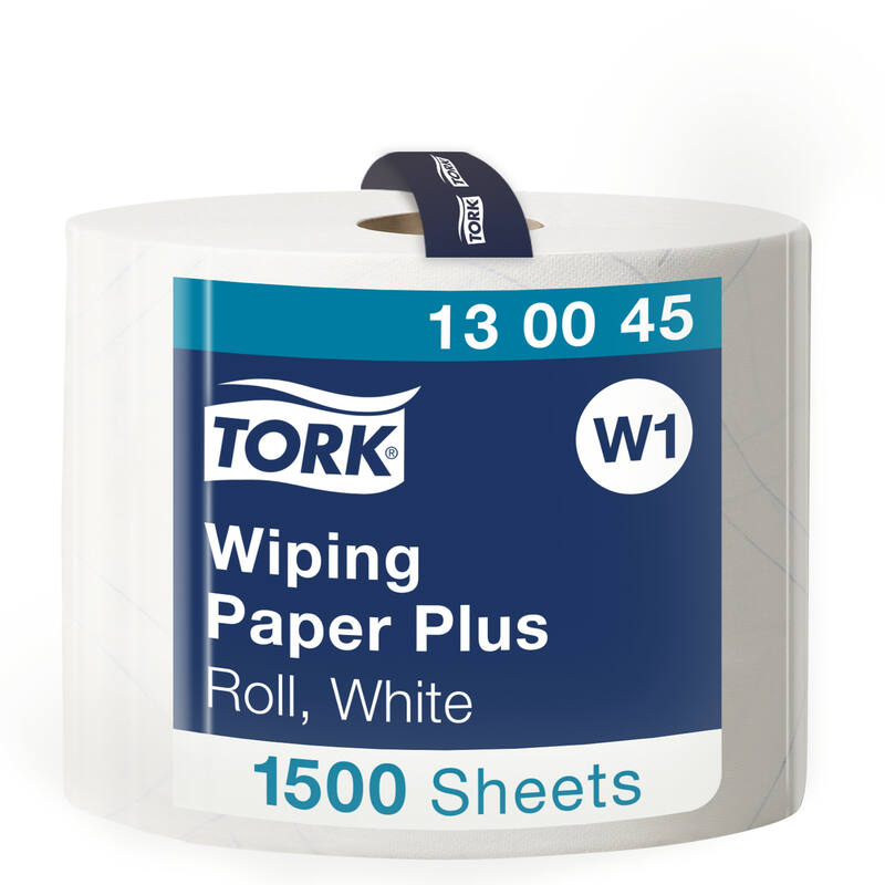 Tork wiping plus poetspapier wit 2-laags, 1500 vel en 510 meter