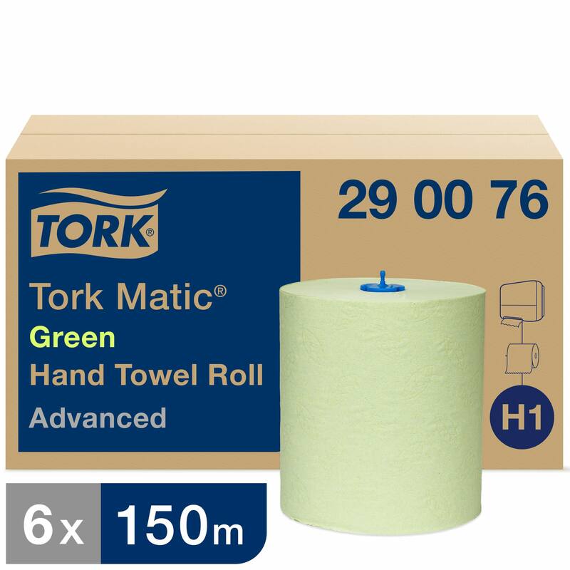 Tork 290076 Matic® Handdoekrol Advanced, groen, 2-laags, 150mtr/21cm, rol/612vel, 6rol/doos