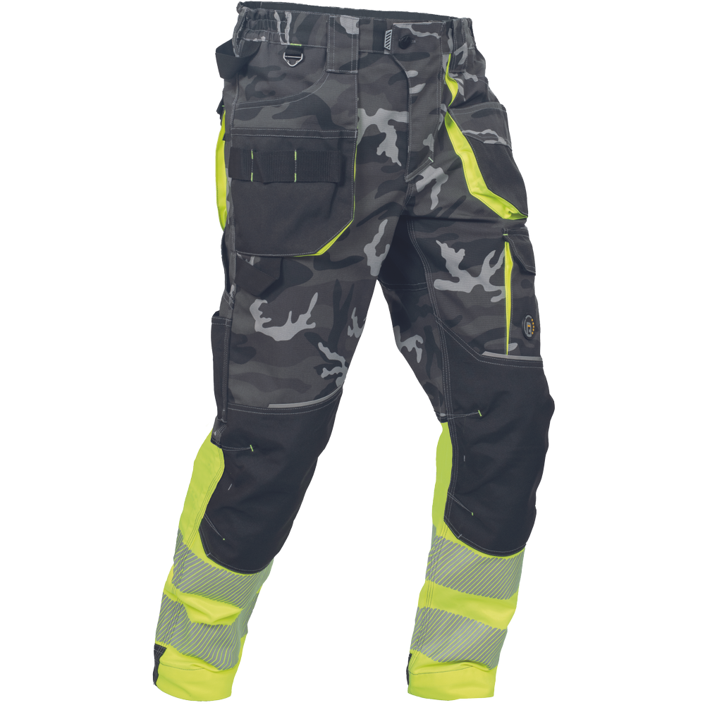 Cerva Sheldon Camou HV DW broek camouflage geel/donkergrijs