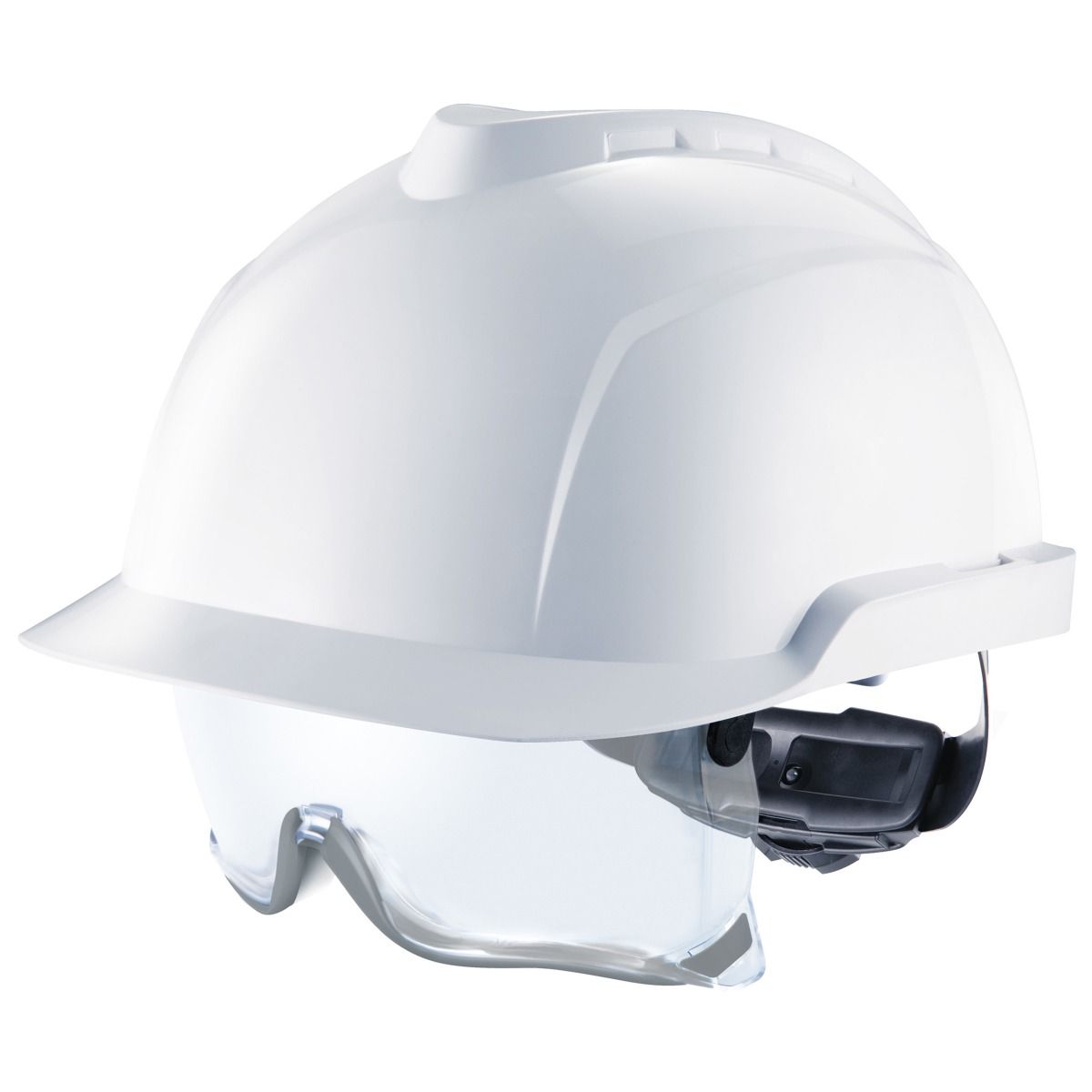 MSA V-Gard 930 veiligheidshelm wit ongeventileerd met overzetbril
