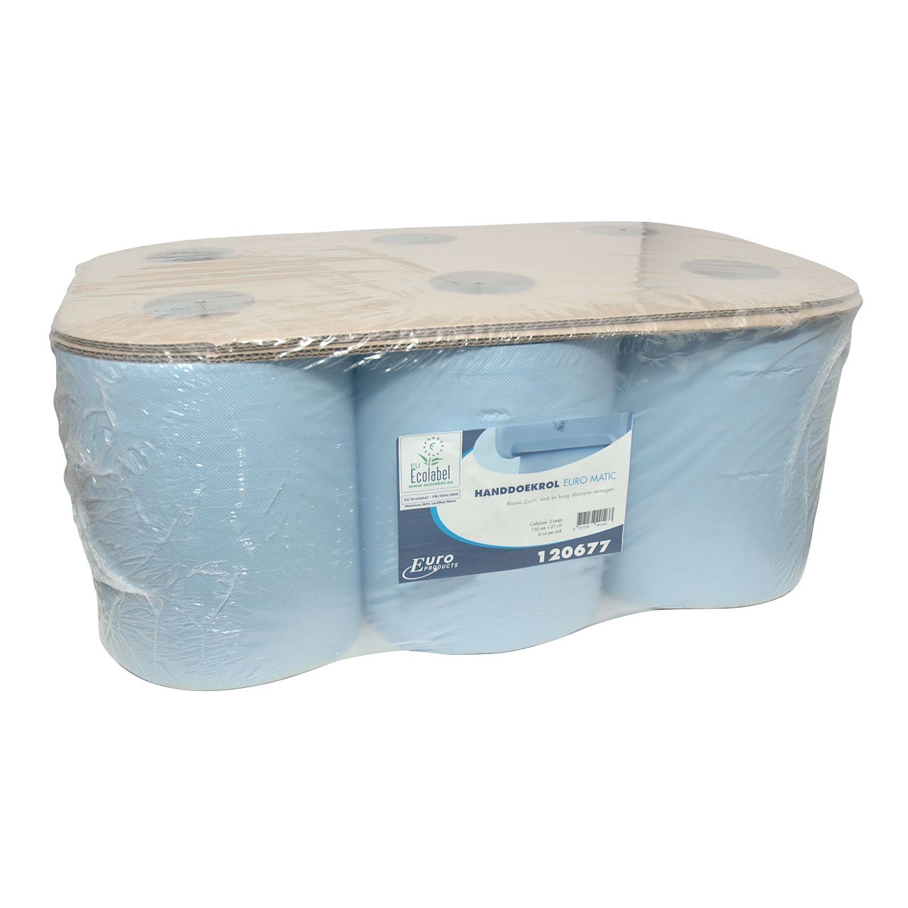 Handdoekrol dop plus euromatic ECO 2-laags 150 m blauw