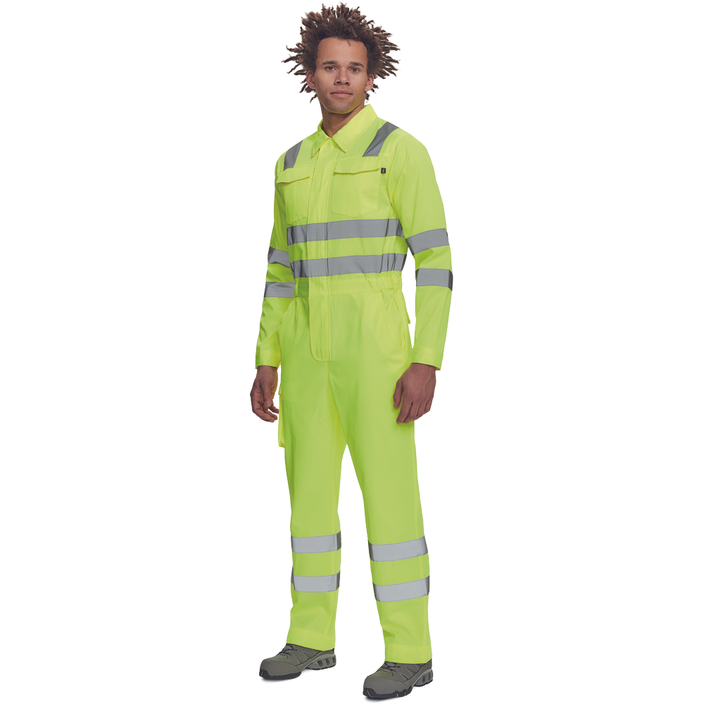 Paterna HI-VIS lichtgewicht overall geel met reflectie strepen