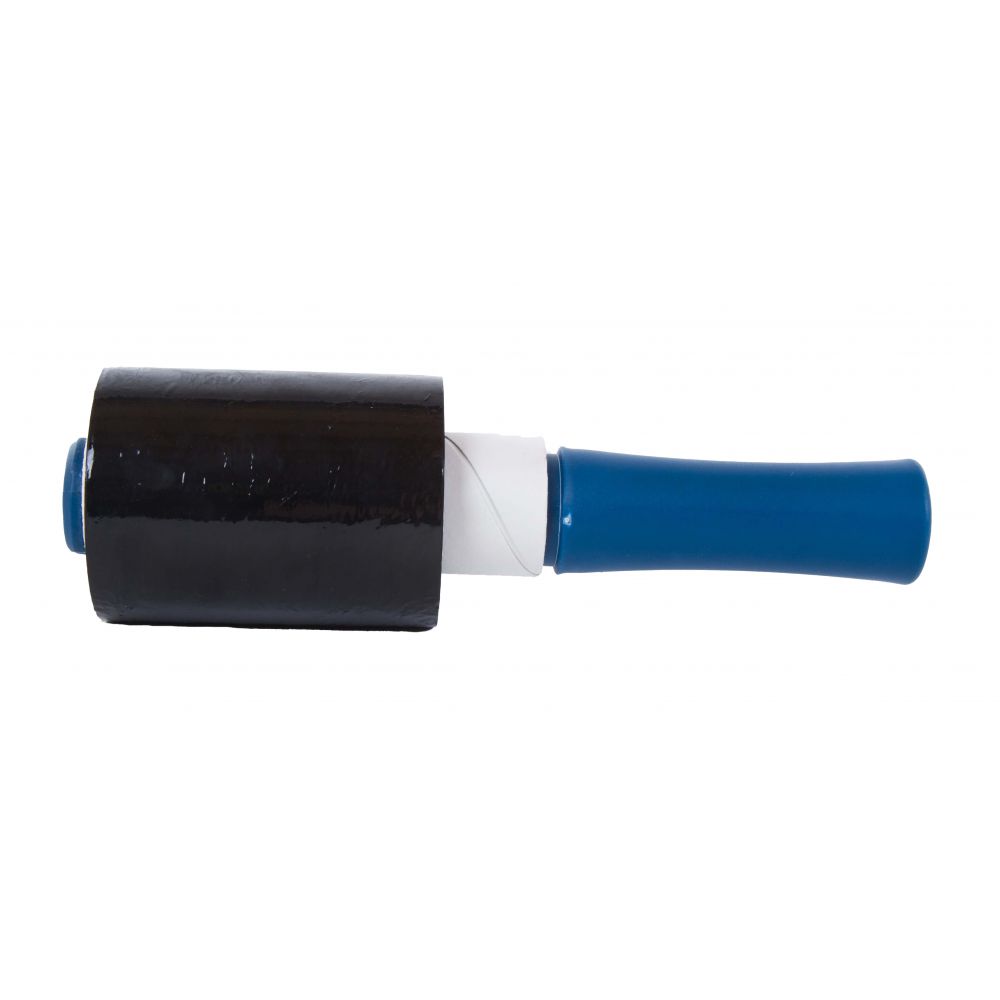 Mini-stretchfolie 23my, 10cm x 150 meter zwart