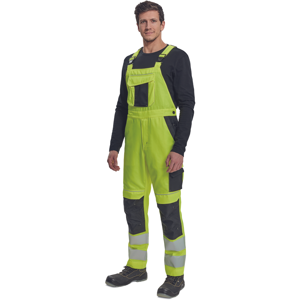 Cerva  Max Vivo Hi-vis bretelbroek geel/zwart