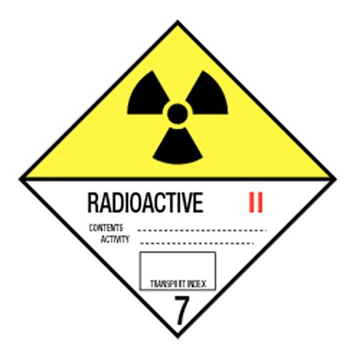 Sticker Vinyl &#039;Radioactieve stoffen II (7)&#039; 100x100mm