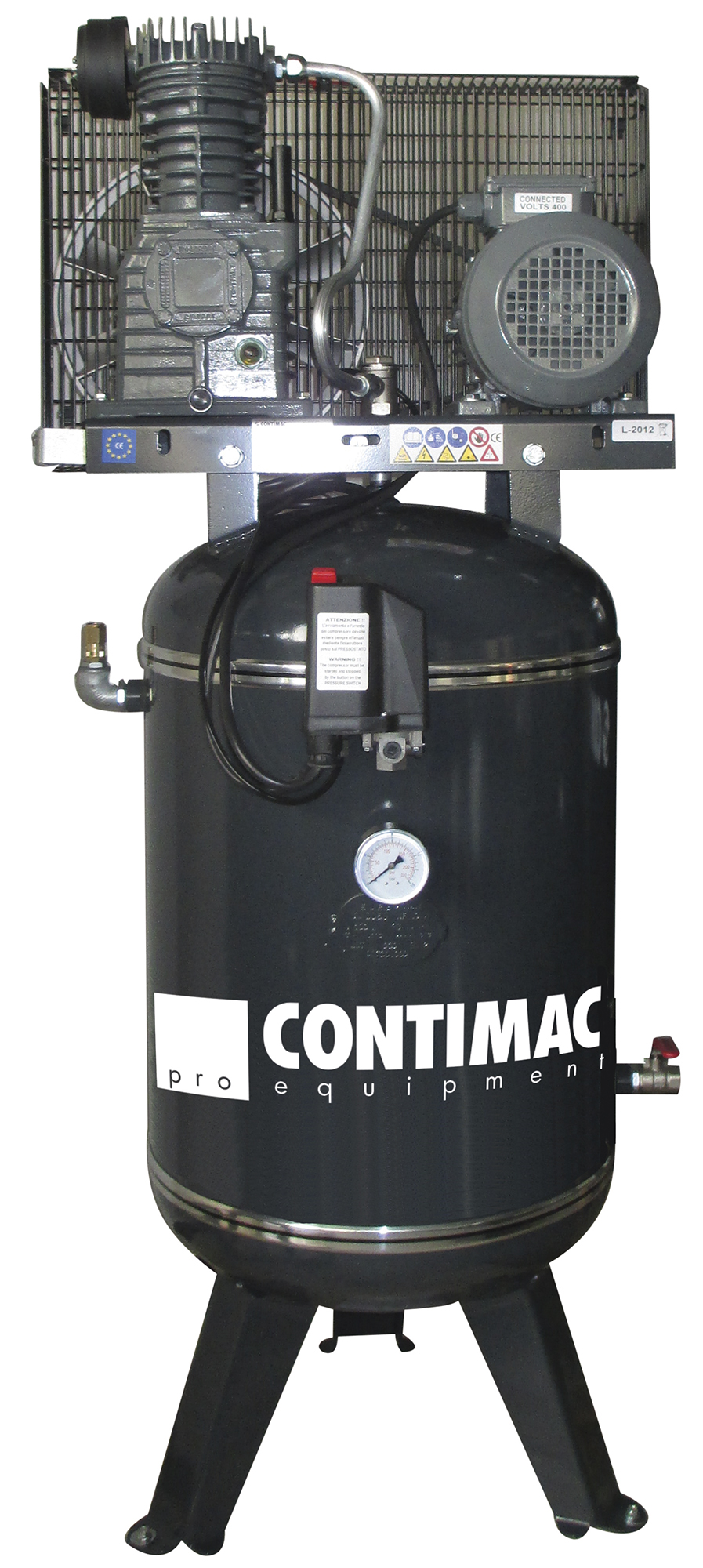 Contimac Verticale 505 D, 100 liter ketel ruimtebesparende compressor 400v